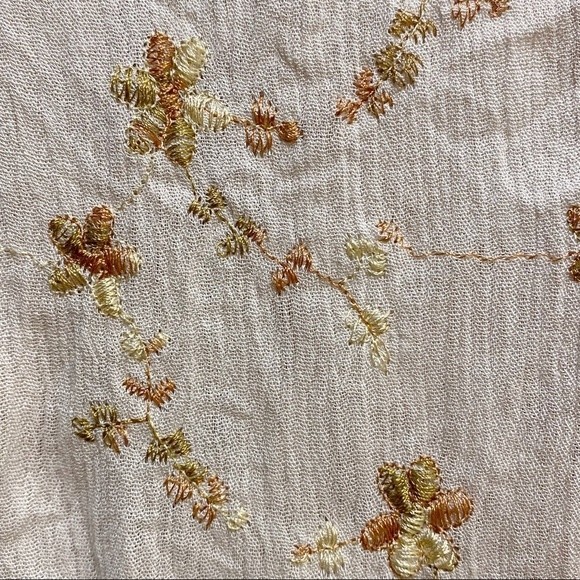 POL Floral Boho Cottagecore Babydoll Embroidered Ruffle Blouse M - Picture 10 of 11